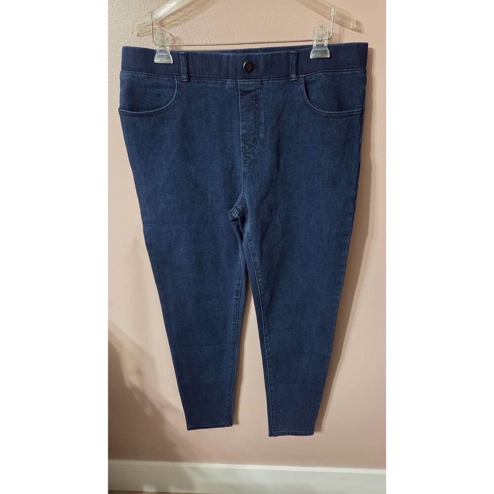 Betabrand Dark Wash Womens Skinny Jeans XL Pull On 4 pocket